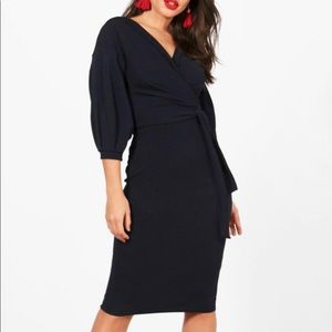 Midi length wrap dress